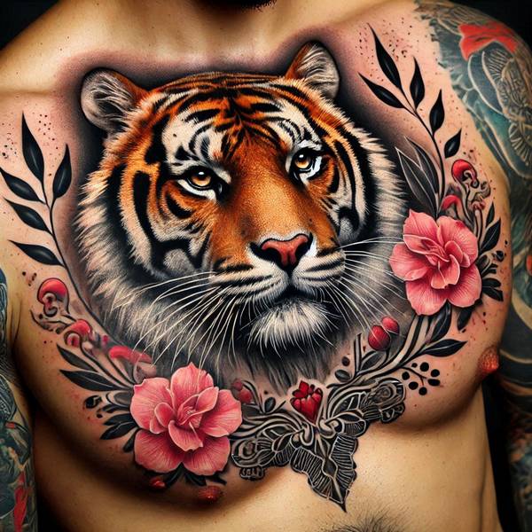 37 Trembling Tiger Tattoo Ideas To Feel Like The King Of The World 13 Tiger Tattoo On Chest 2183a