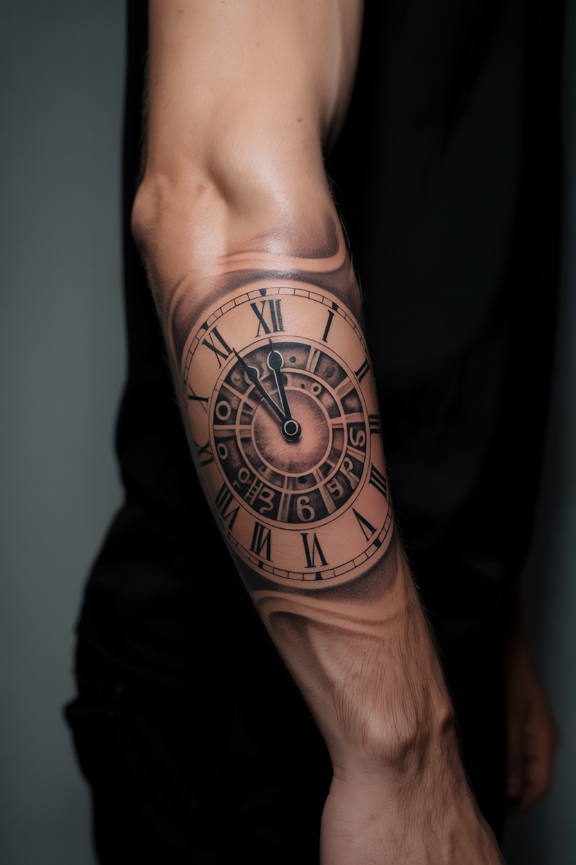 Time Clock Tattoo 2