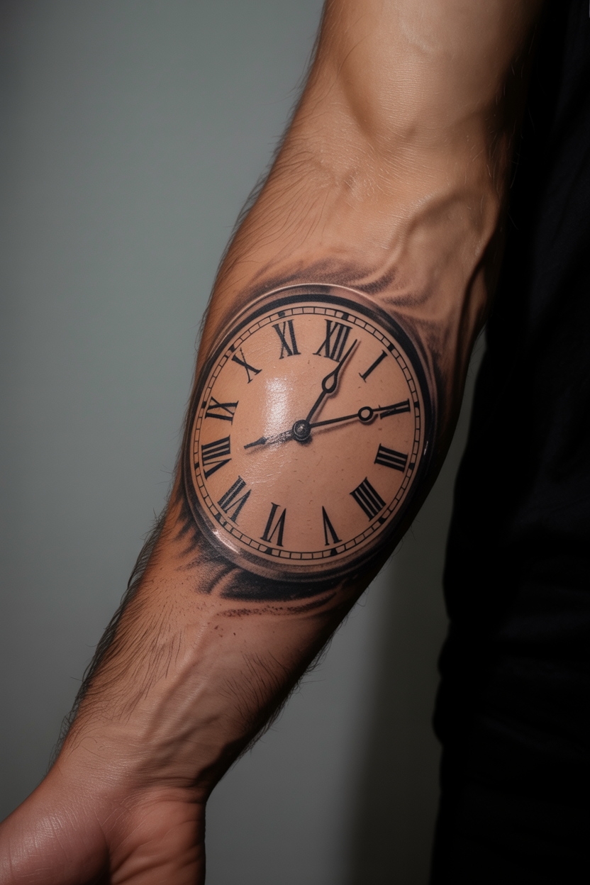 Time Clock Tattoo