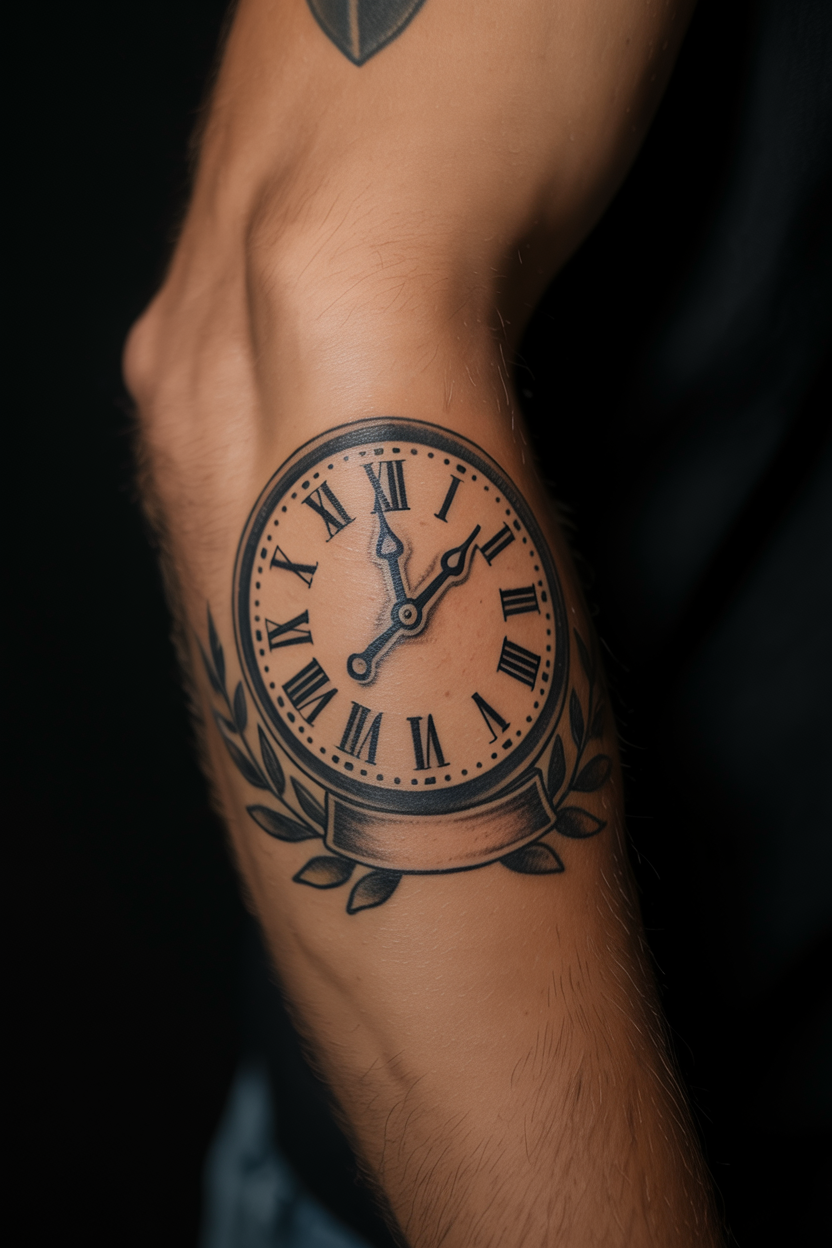 Traditional Clock Tattoo