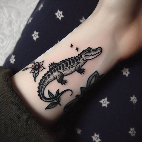 15 Powerful Alligator Tattoo Ideas To Entertain Your Morbid Curiosity 1 Traditional Alligator Tattood25c