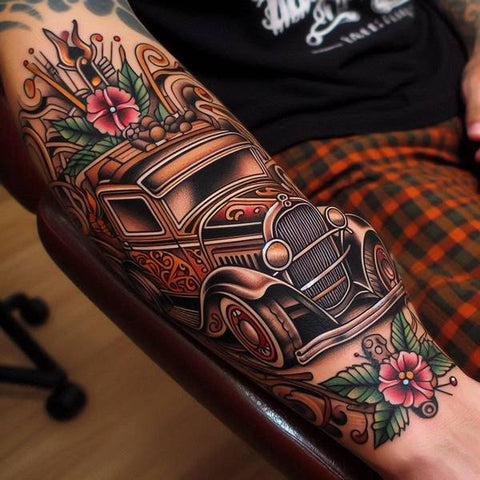 14 Charming Car Tattoo Ideas 10