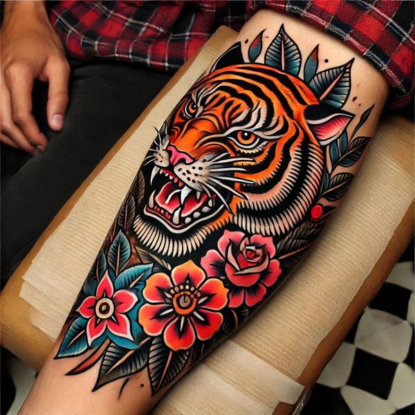 37 Trembling Tiger Tattoo Ideas To Feel Like The King Of The World 3 Traditional Tiger Tattoo 2d4ae