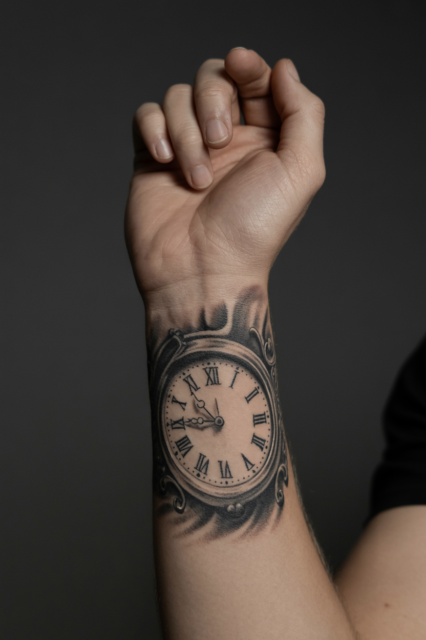 Vintage Clock Tattoo