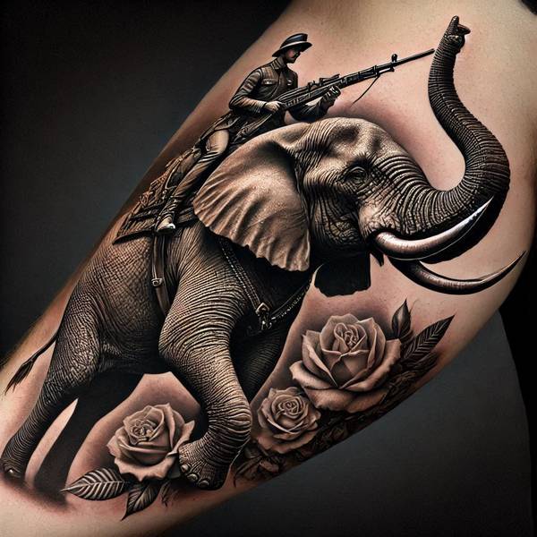 31 Graceful Elephant Tattoo Ideas To Crush Your Fears And Worries Into Dust 20 War Elephant Tattoo 15521