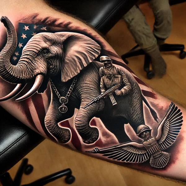 31 Graceful Elephant Tattoo Ideas To Crush Your Fears And Worries Into Dust 21 War Elephant Tattoo 26435