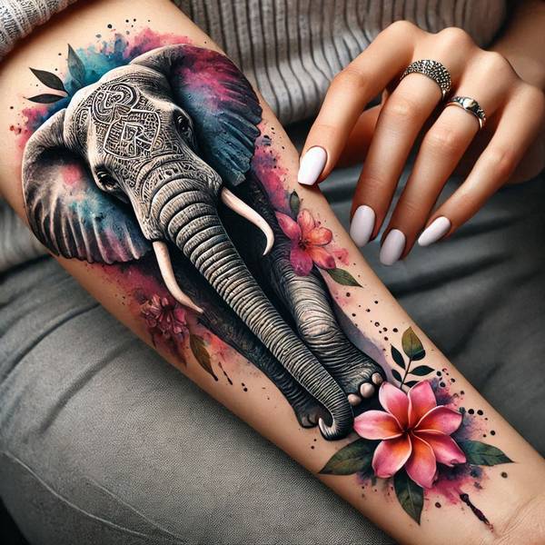 31 Graceful Elephant Tattoo Ideas To Crush Your Fears And Worries Into Dust 30 Watercolor Elephant Tattoo 12008