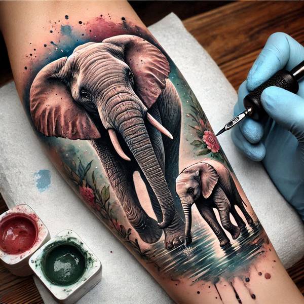 31 Graceful Elephant Tattoo Ideas To Crush Your Fears And Worries Into Dust 31 Watercolor Elephant Tattoo 2d57a