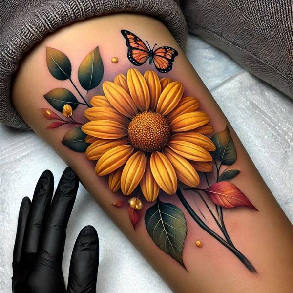 21 Delightful Daisy Tattoo Ideas 25 Yellow Daisy Tattoo3502