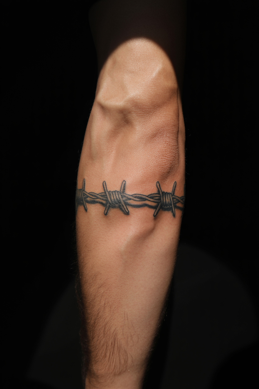 Barbed Wire Arm Tattoo