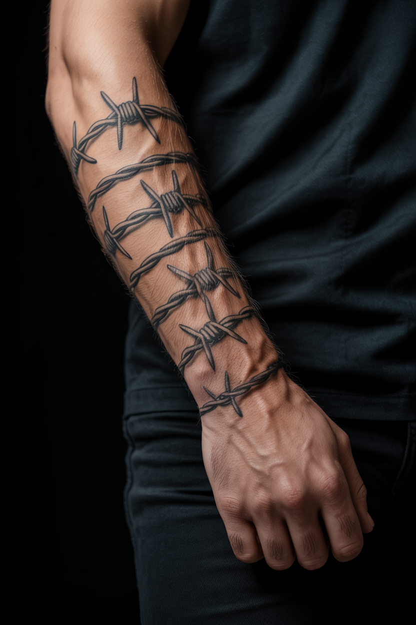 Barbed Wire Sleeve Tattoo
