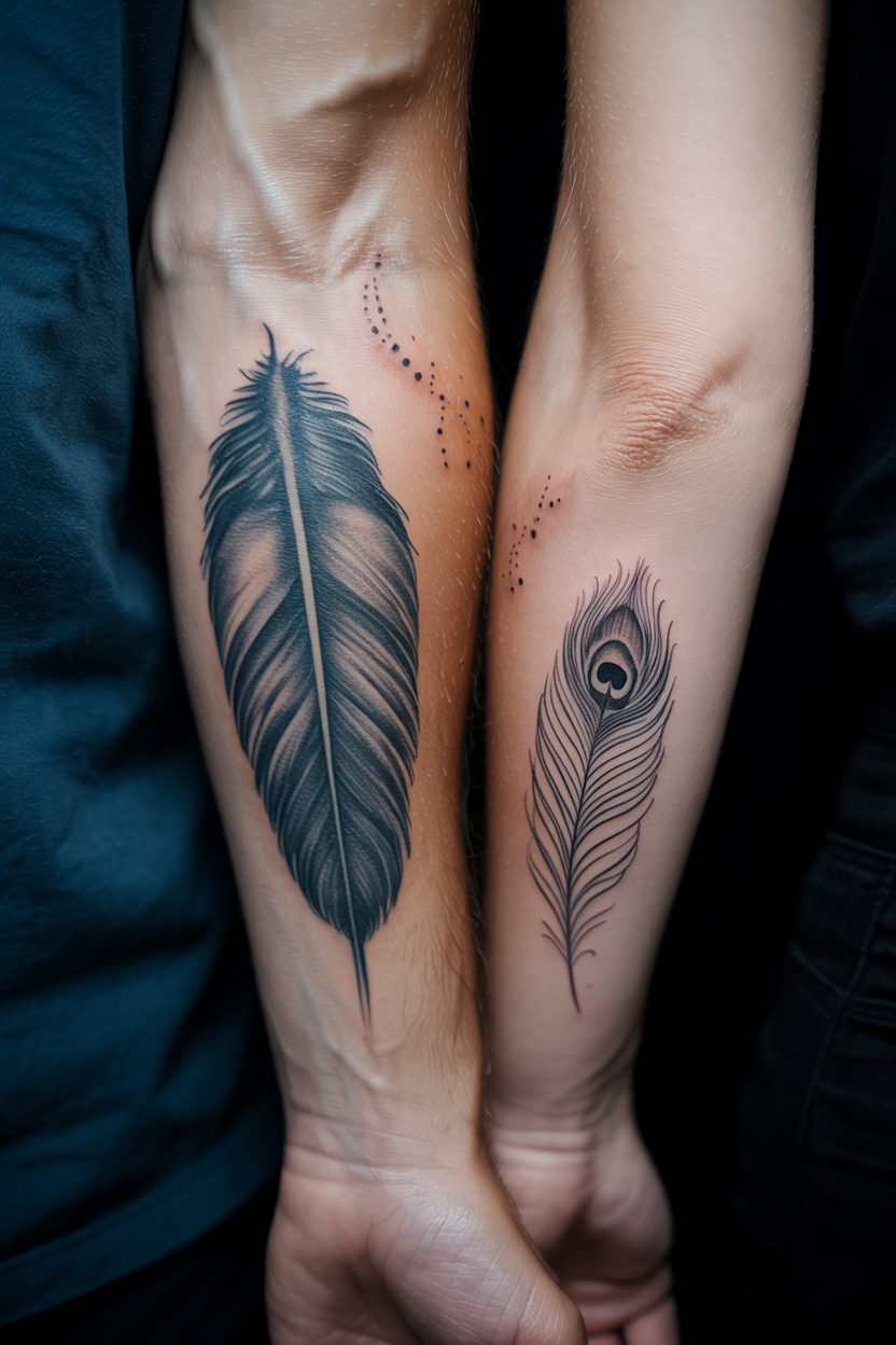 Feather Cover up Tattoo