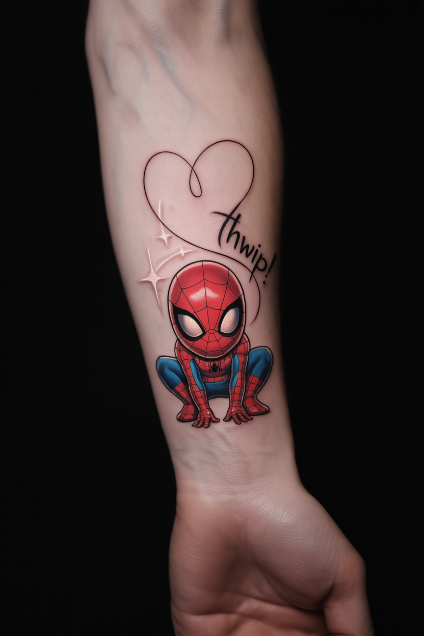 Small Spiderman Tattoo