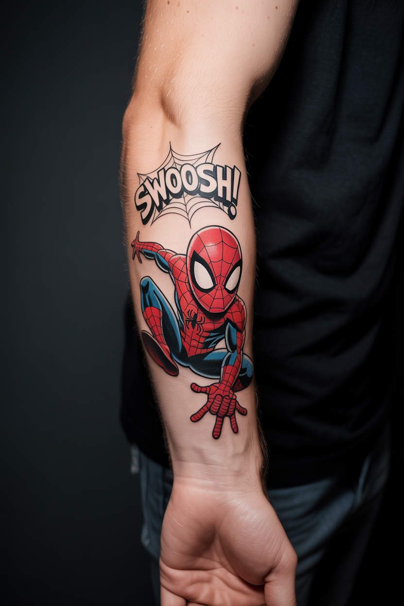 Spiderman Arm Tattoo
