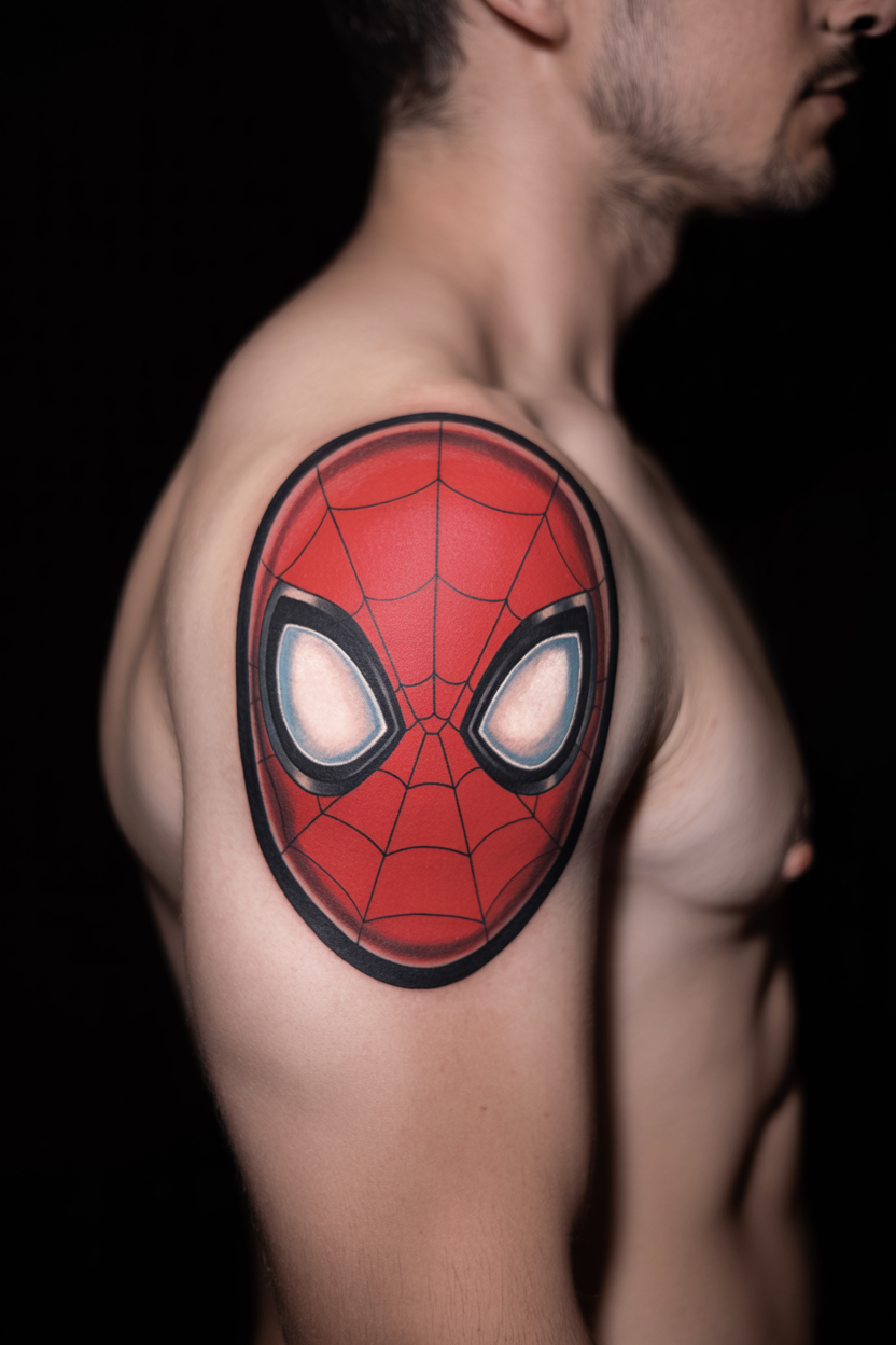 Spiderman Face Tattoo