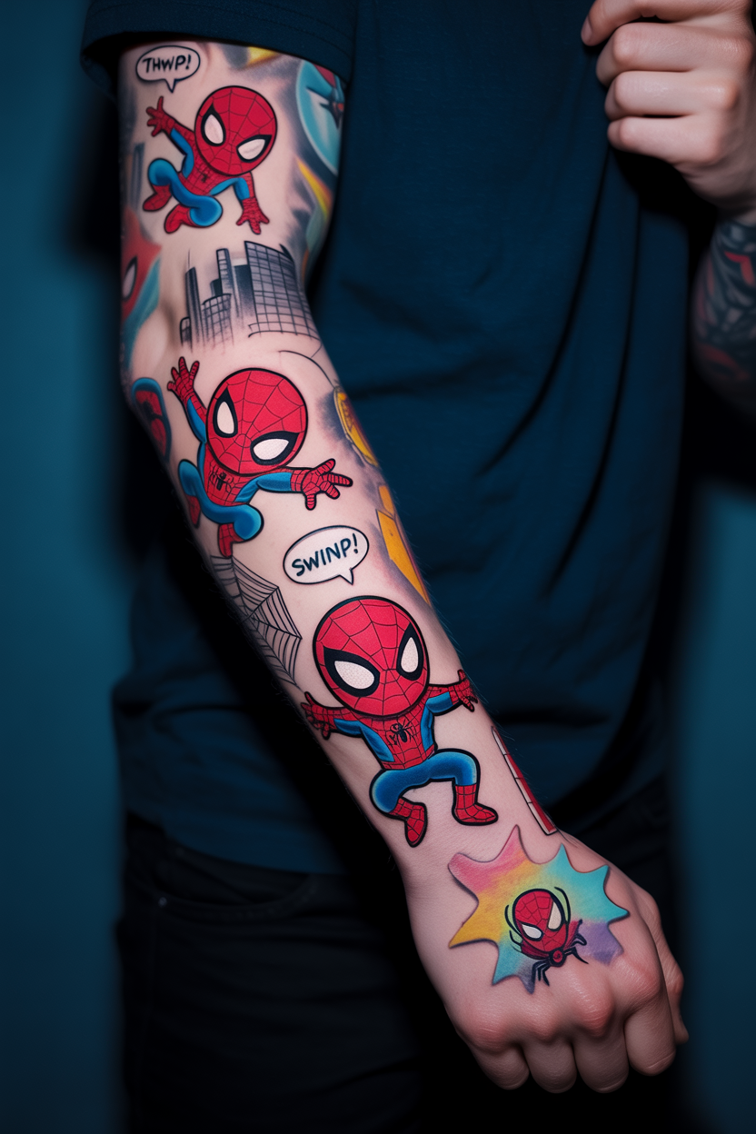 Spiderman Sleeve Tattoo