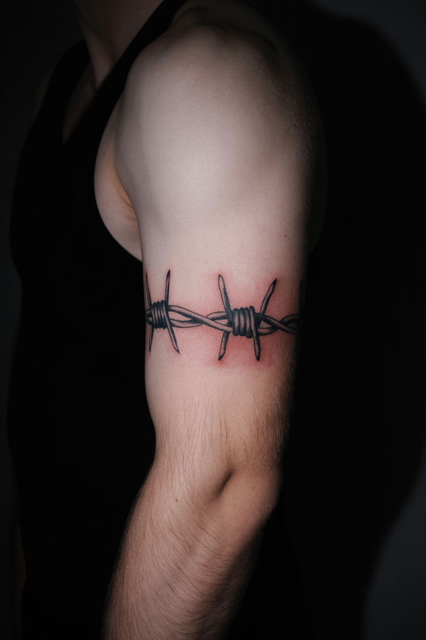 Traditional Barbed Wire Tattoo