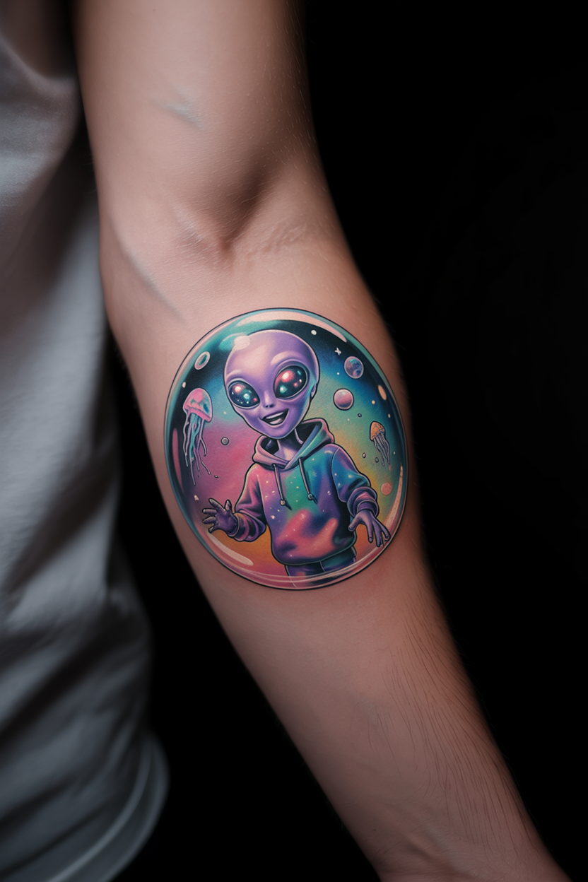 18 Mysterious Alien Tattoo Ideas 28 A Surreal
