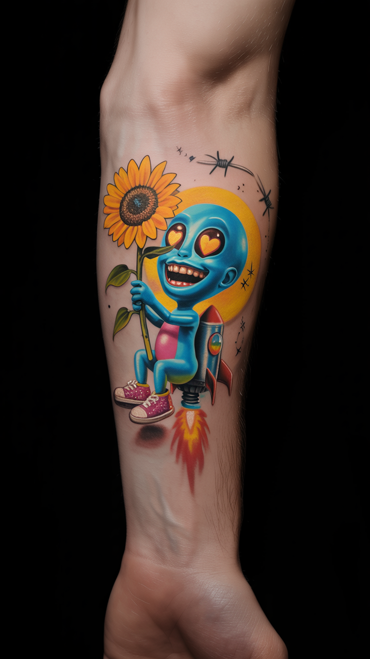18 Mysterious Alien Tattoo Ideas 22 Artwork That Makes You Smile 2