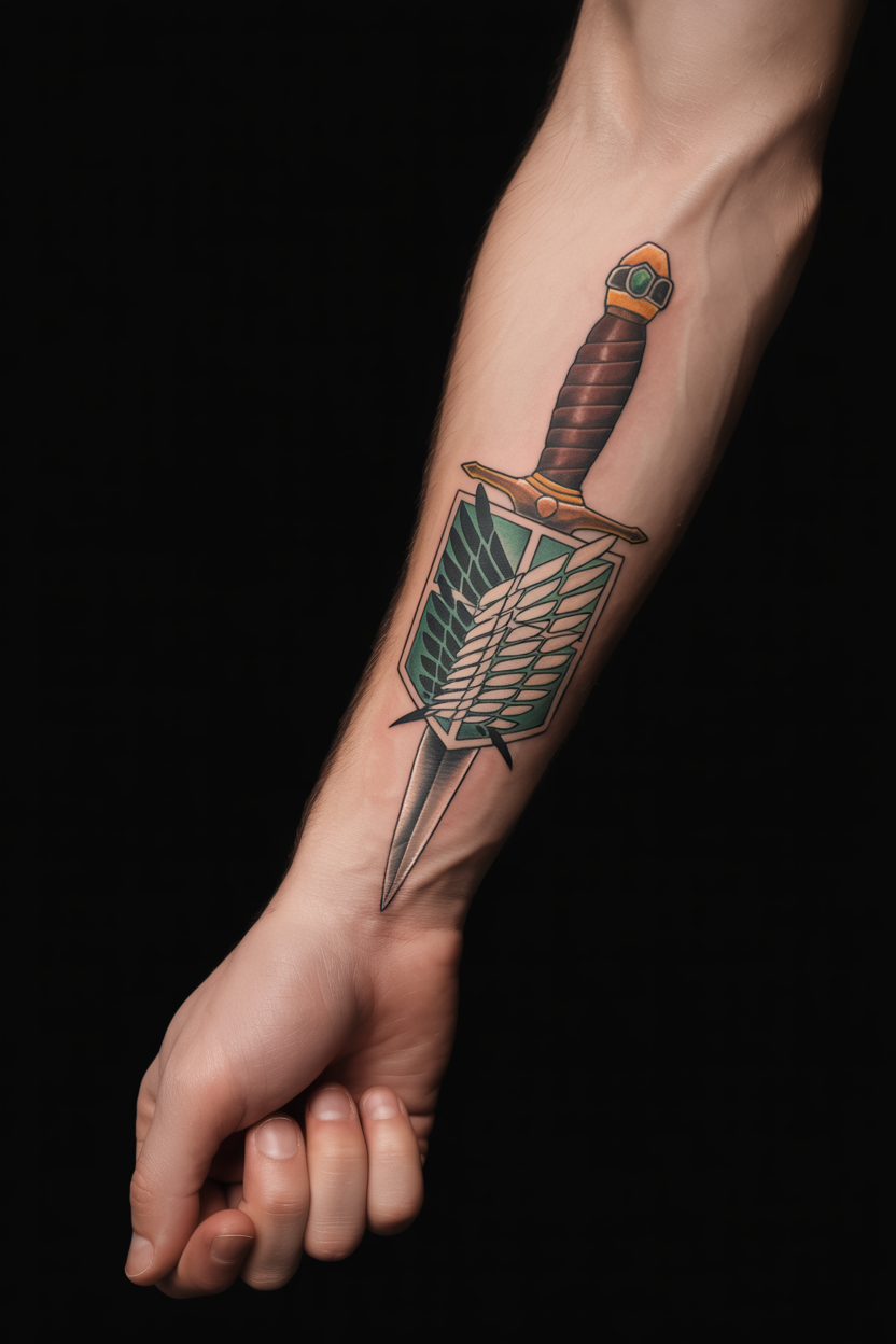 Attack on Titan Dagger Tattoo