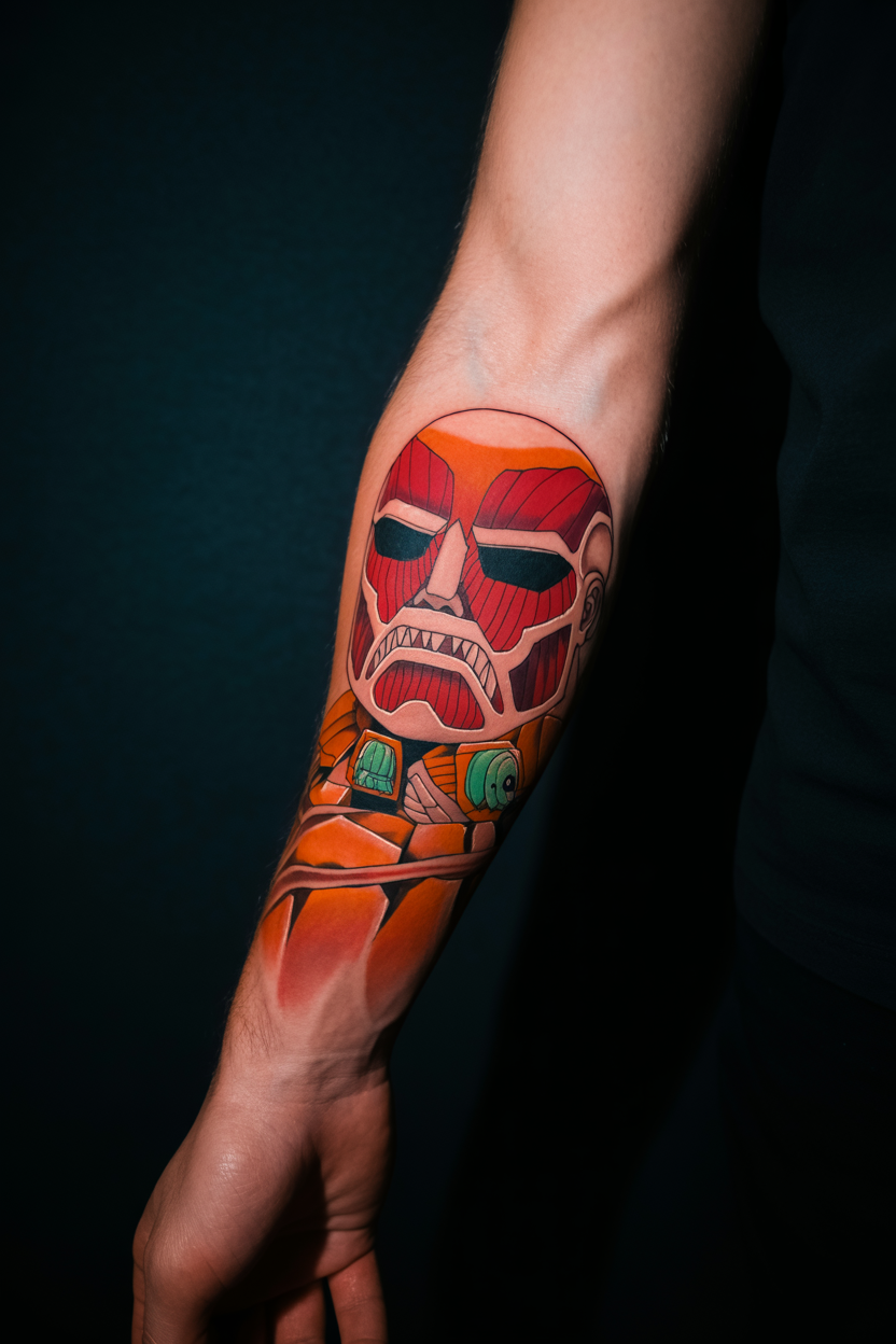Attack on Titan Forearm Tattoo