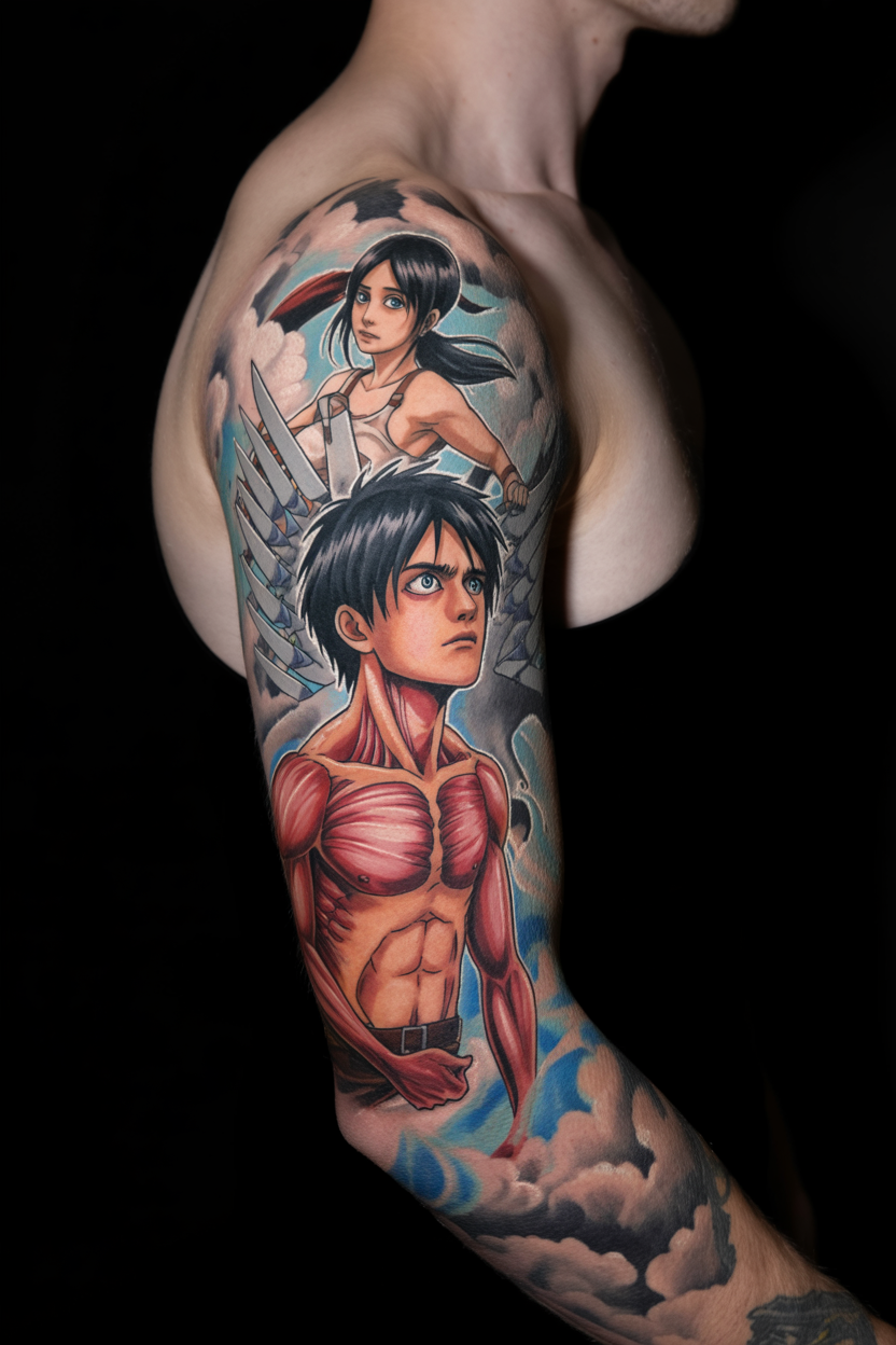 Attack on Titan Sleeve Tattoo