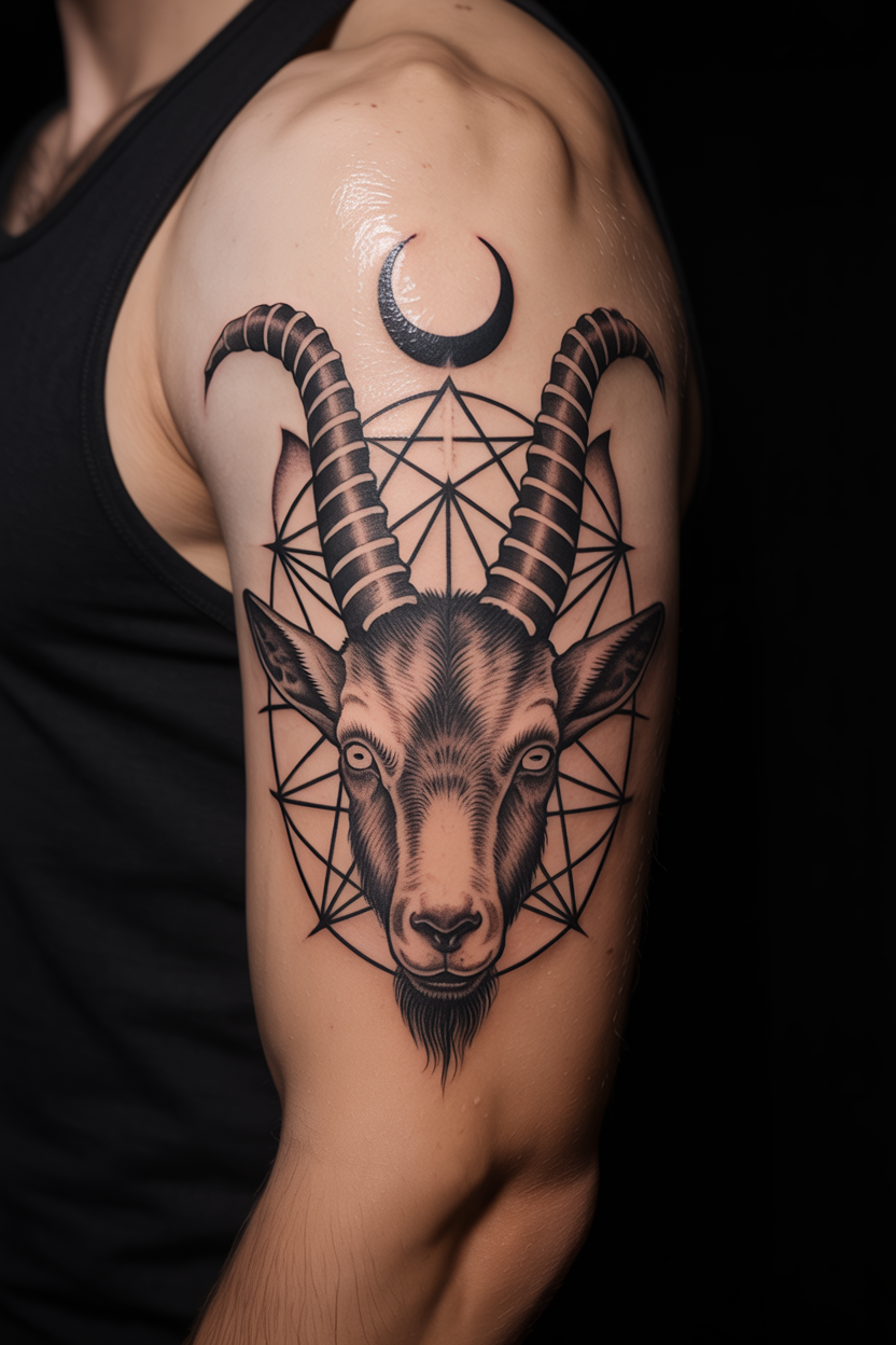Baphomet Arm Tattoo 2