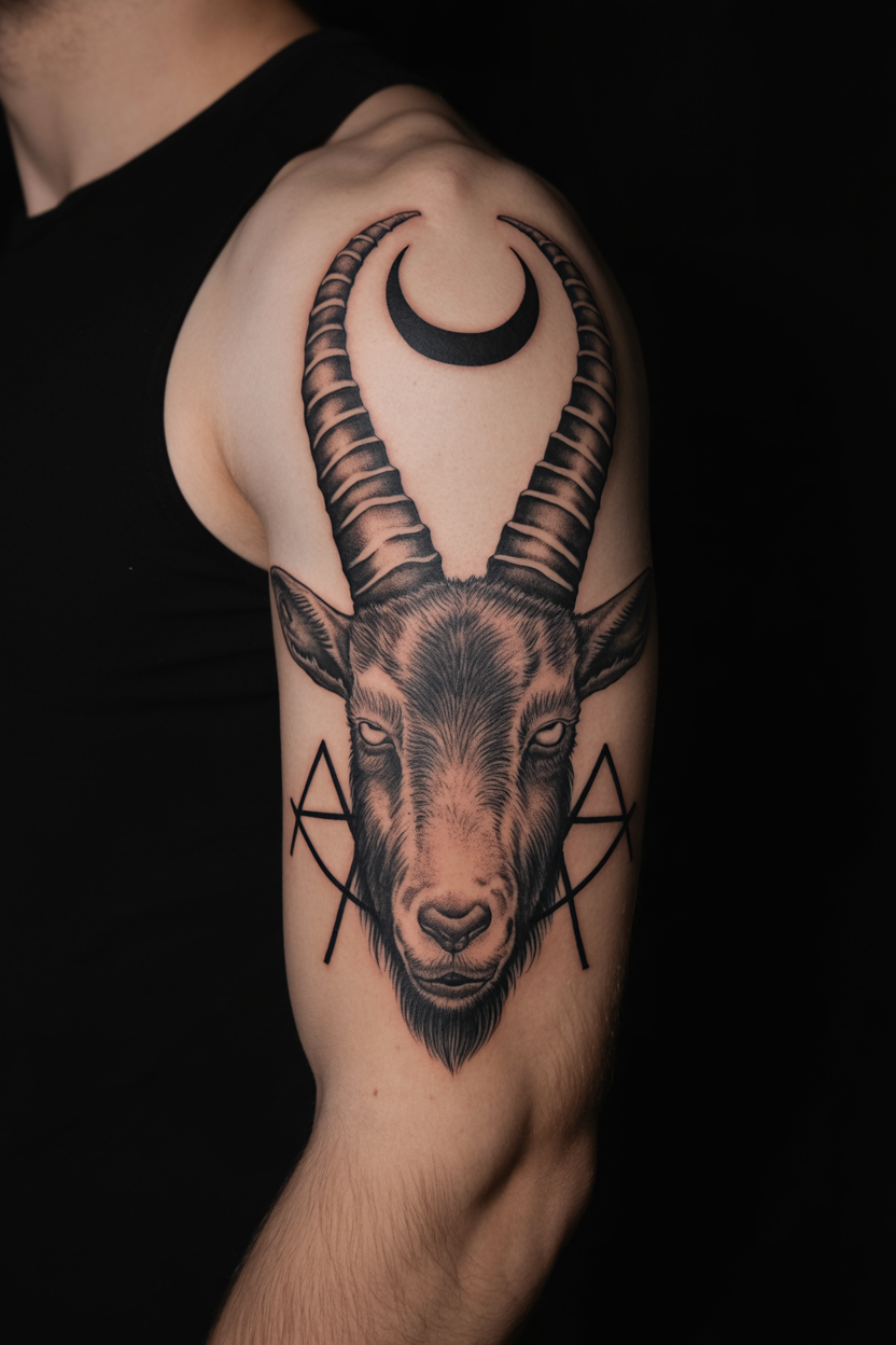 Baphomet Arm Tattoo 3