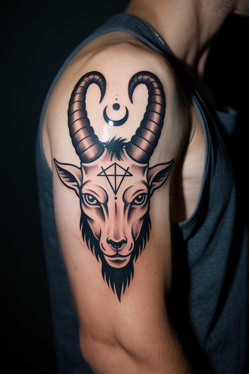 Baphomet Arm Tattoo