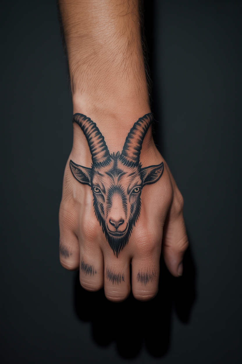 Baphomet Hand Tattoo 2