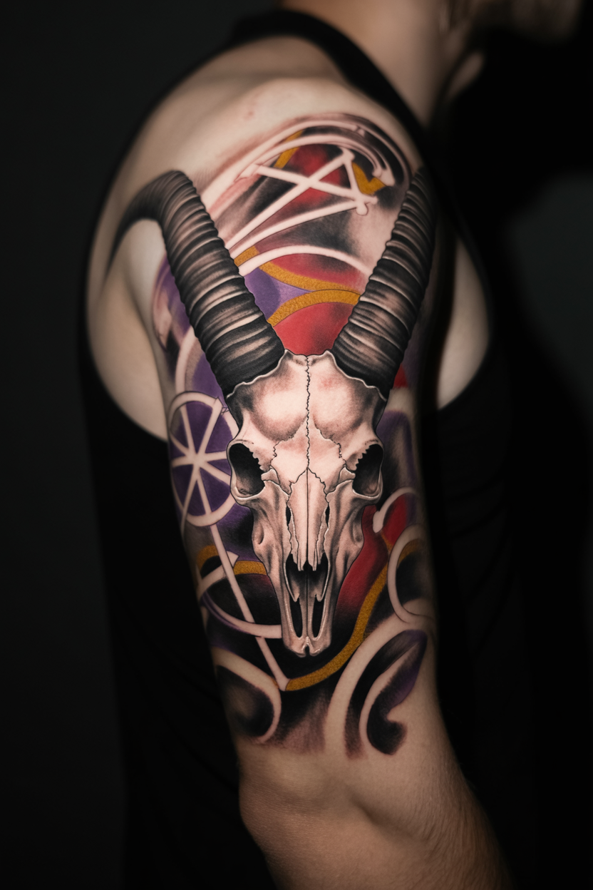 Baphomet Skeleton Tattoo