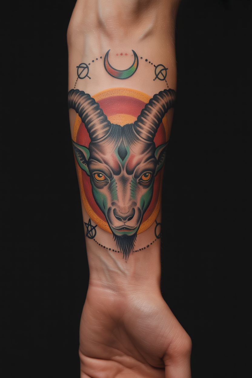 Baphomet Wrist Tattoo