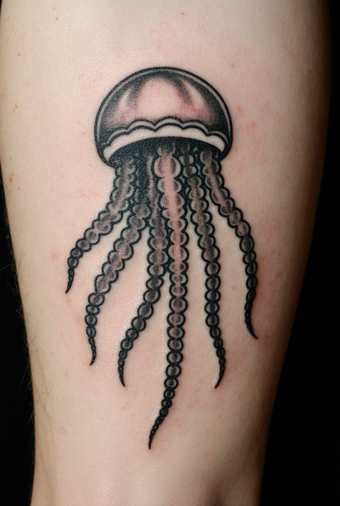 Black Jellyfish Tattoo 1