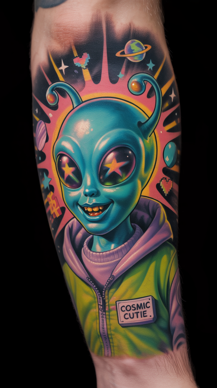 18 Mysterious Alien Tattoo Ideas 7 Burst Of Radiance 2
