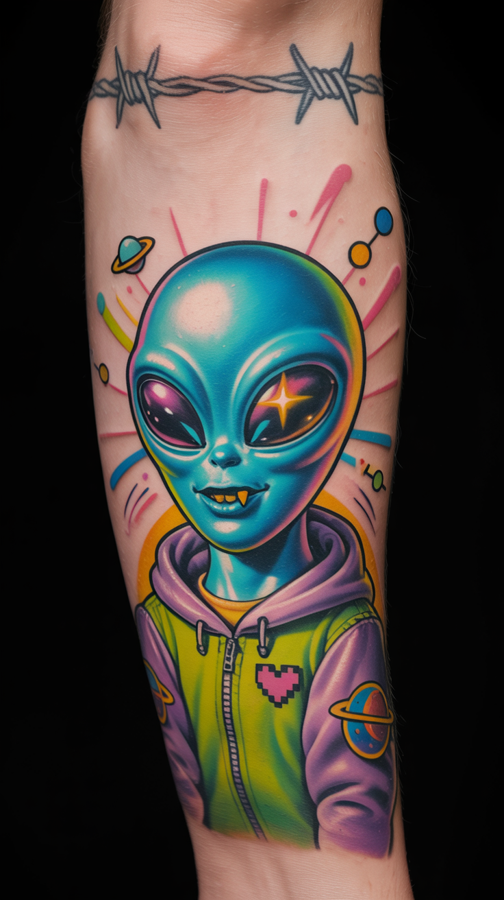 18 Mysterious Alien Tattoo Ideas 6 Burst Of Radiance
