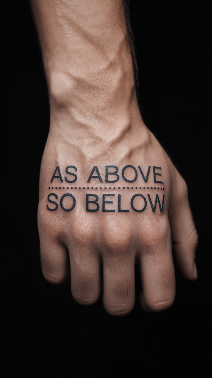 Conjuring The Positivity Symmetrical As above so below Tattoo