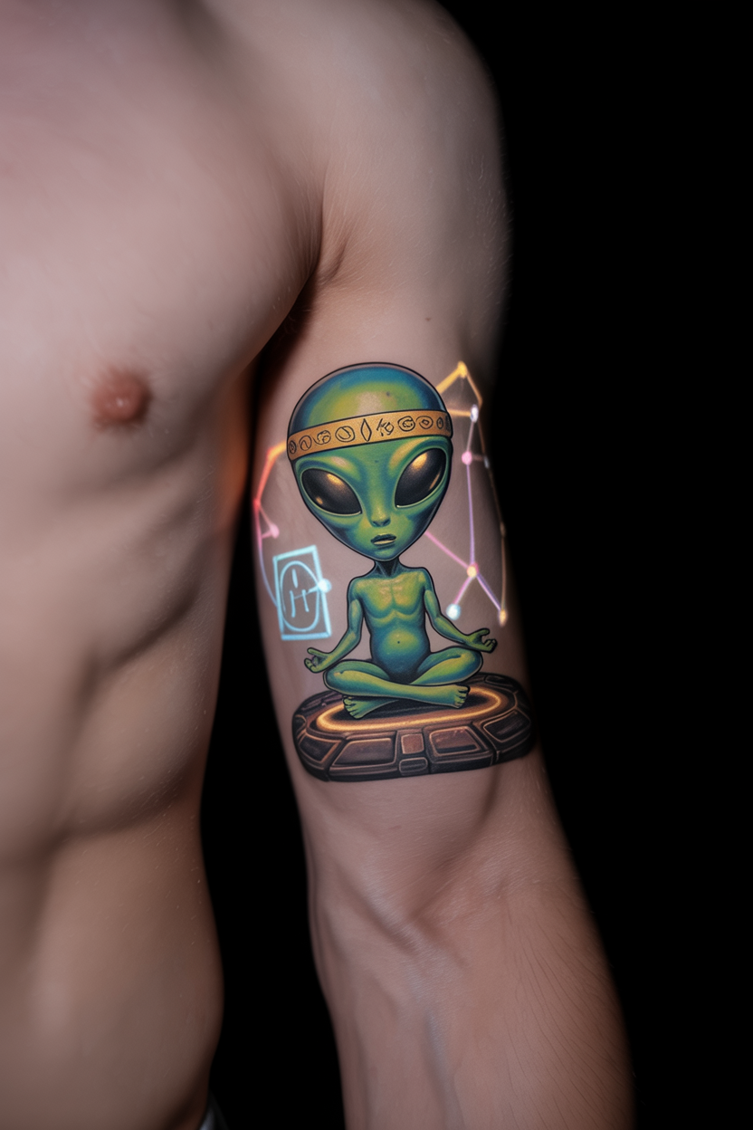 18 Mysterious Alien Tattoo Ideas 24 Connecting The Dots Symbolic Ancient Alien Tattoo