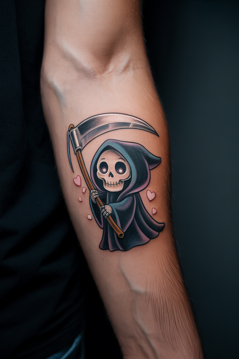 Cute Grim Reaper Tattoo