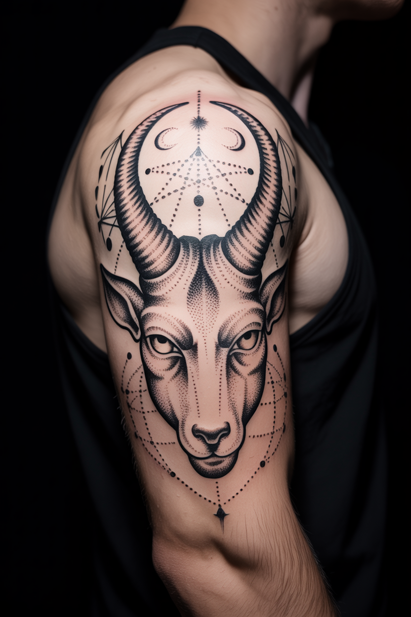 Dotwork Baphomet Tattoo