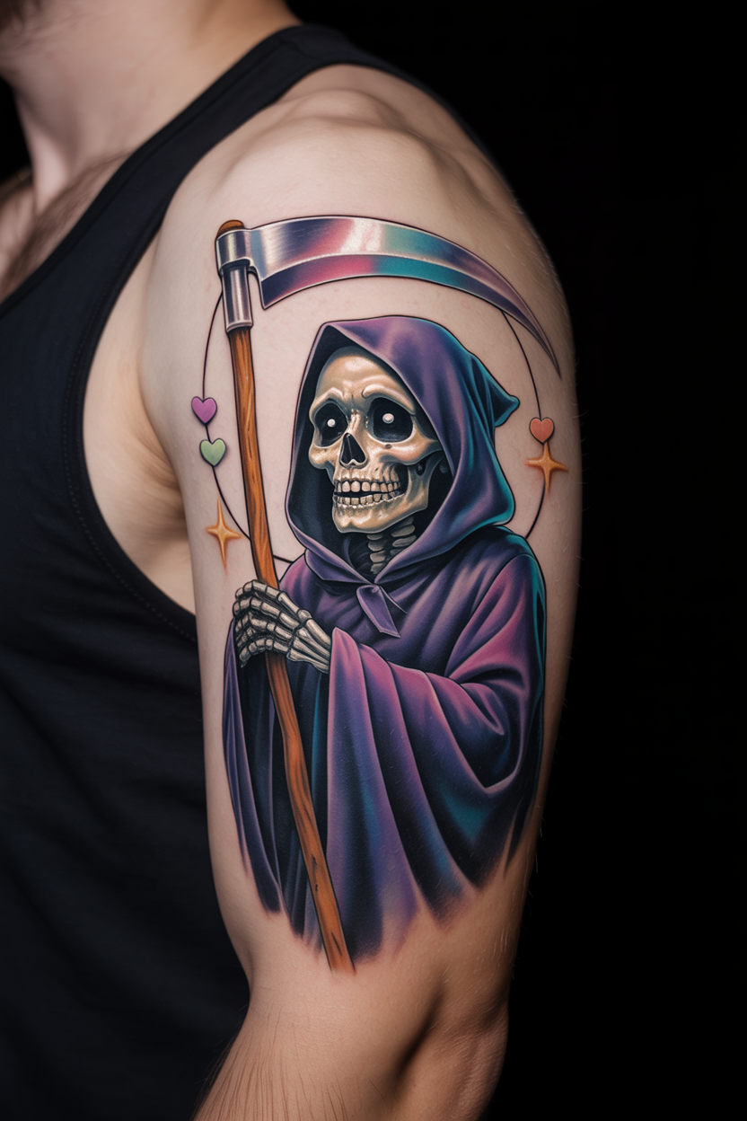 Grim Reaper Arm Tattoo