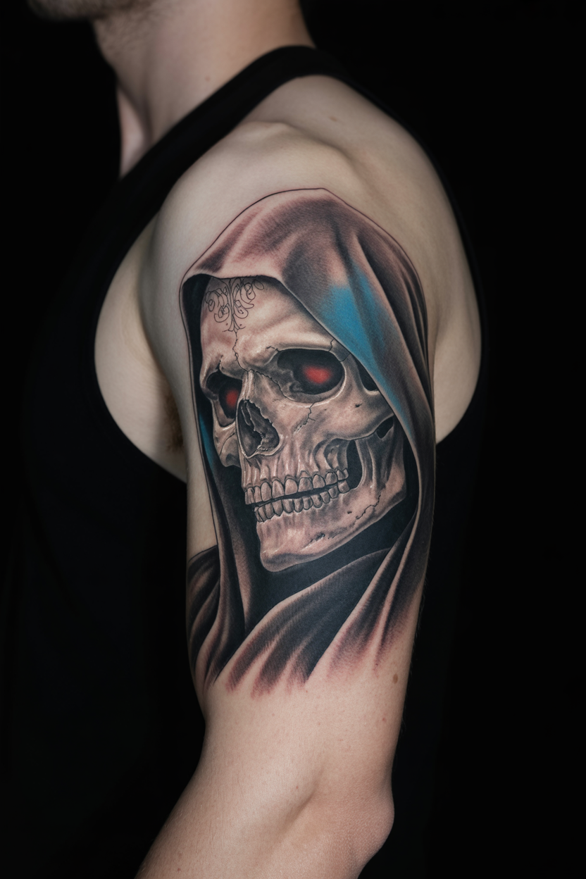 Grim Reaper Skull Tattoo