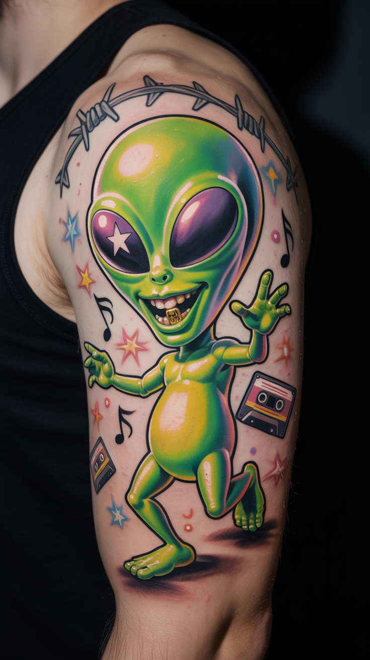 18 Mysterious Alien Tattoo Ideas 9 Grooving With Style 2