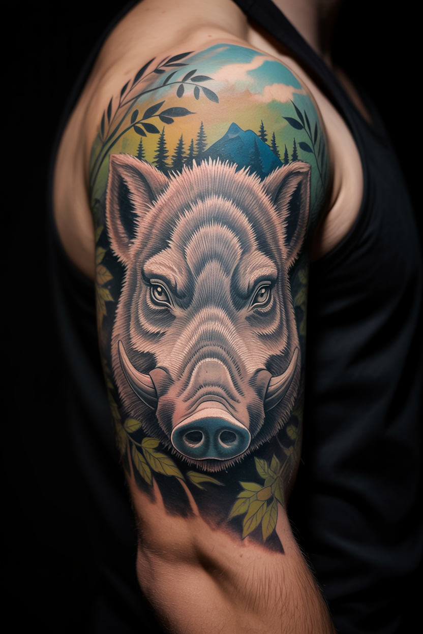 20 Dynamic Demon Slayer Tattoo Ideas To Seek Vengeance! 4 Highly Detailed Inosuke Tattoo 2