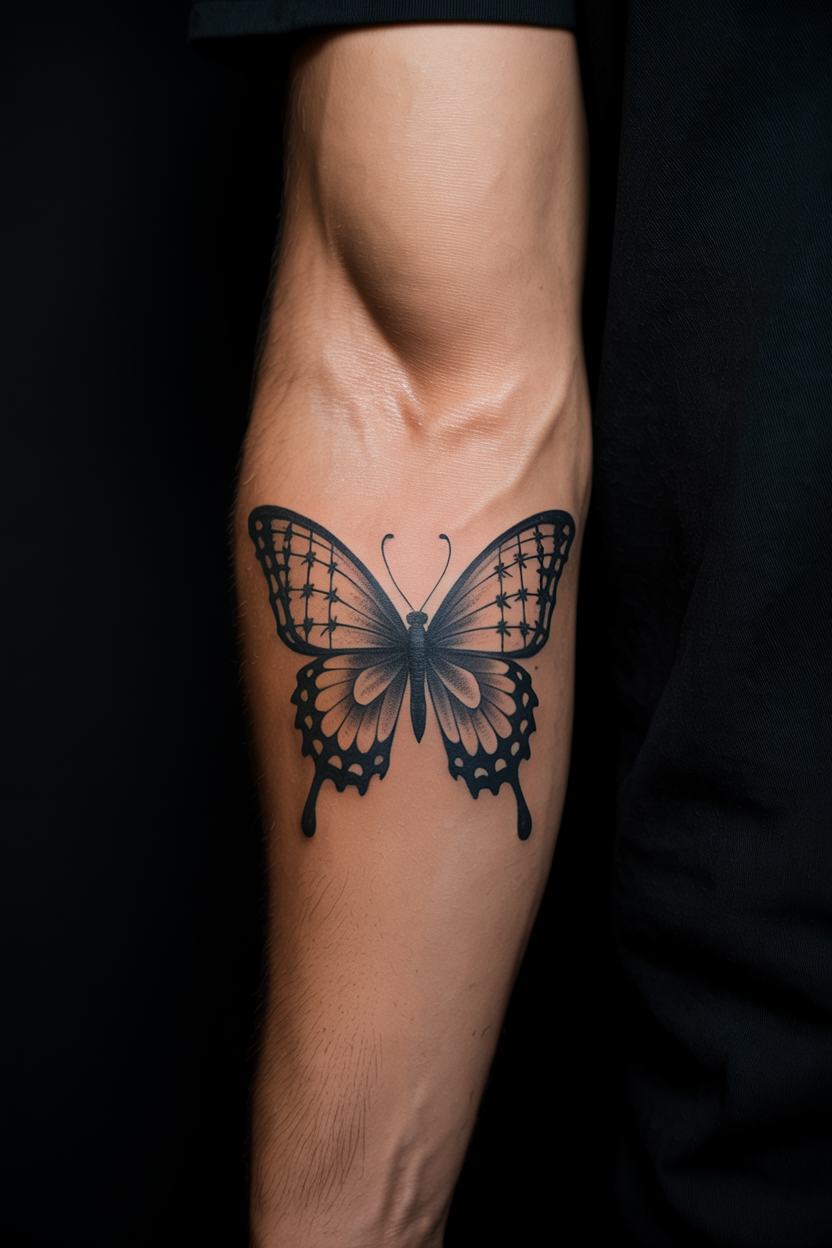 Intricate Gothic Butterfly Tattoo