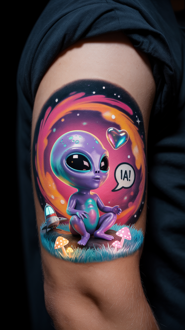 18 Mysterious Alien Tattoo Ideas 12 Look Of Wonder 2