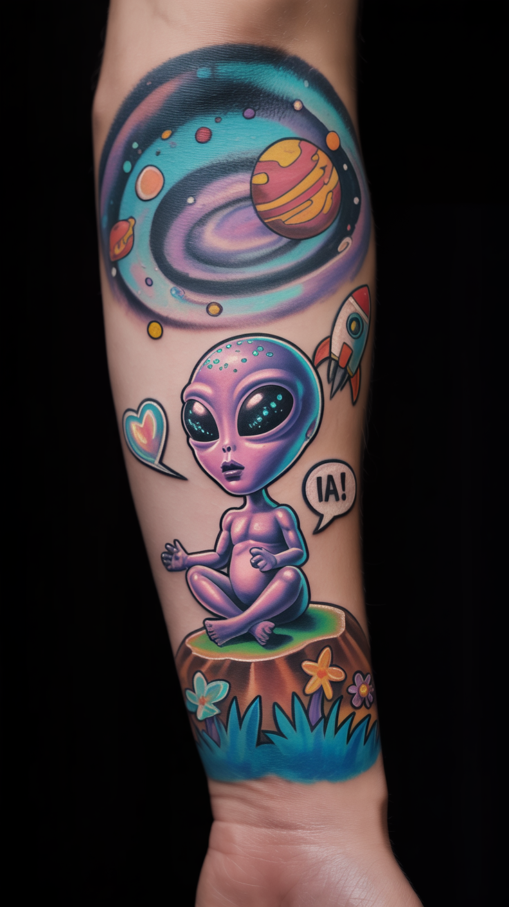 18 Mysterious Alien Tattoo Ideas 11 Look Of Wonder