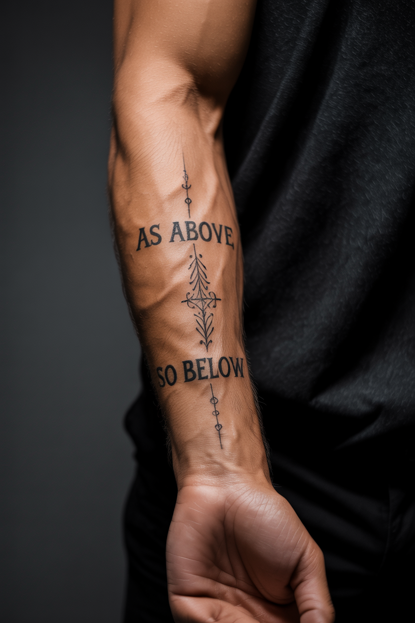 Magical Ambience Witchy As above so below Tattoo With Whimsical Patterns 2