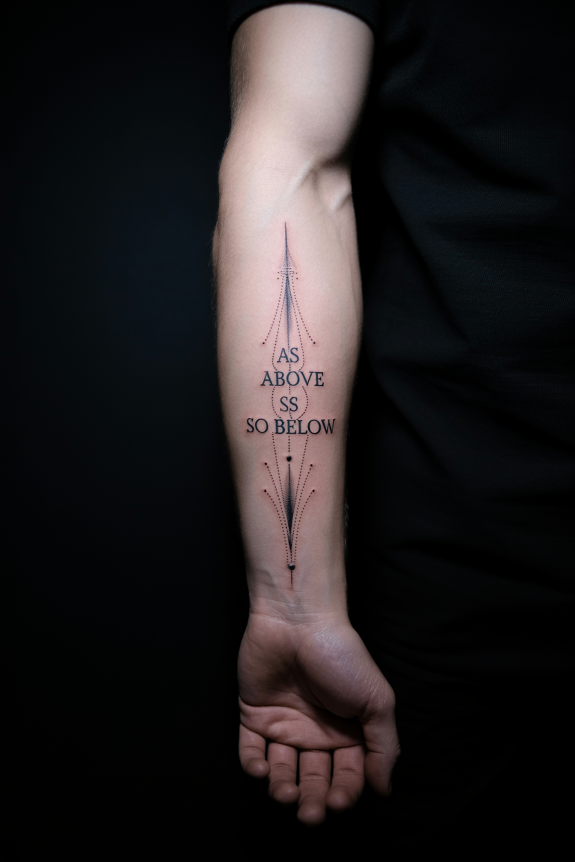 Magical Ambience Witchy As above so below Tattoo With Whimsical Patterns