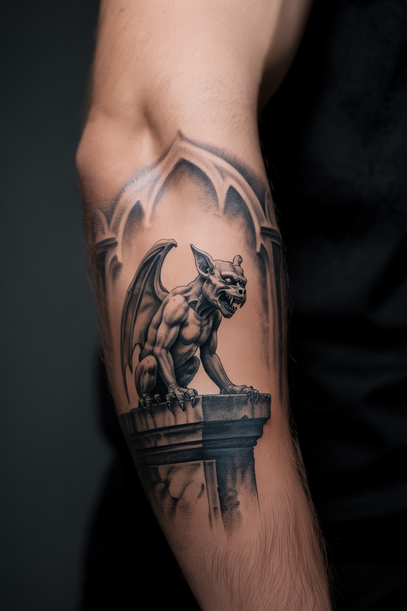 Malevolent Gothic Gargoyle Tattoo