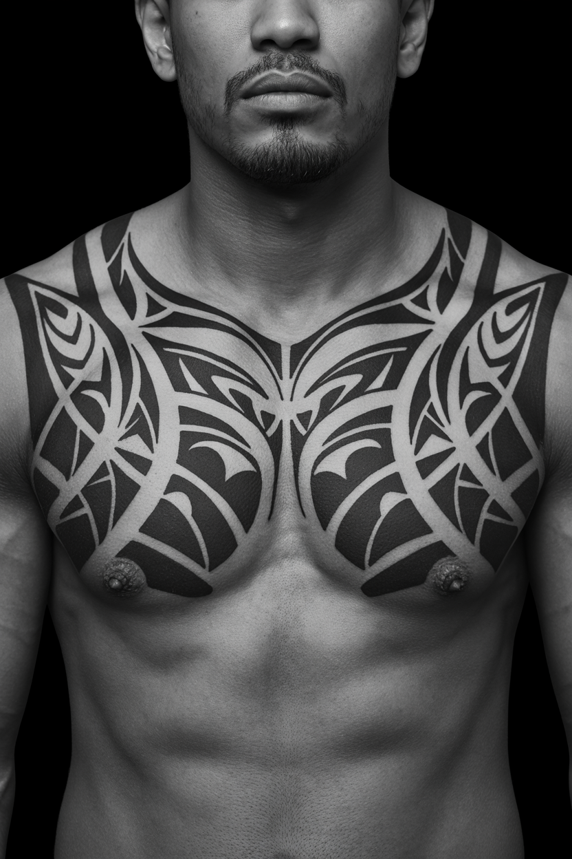 26 Sensual Polynesian Tattoo Ideas To Connect With Your Roots! 7 Protective Polynesian Tattoo On Chest